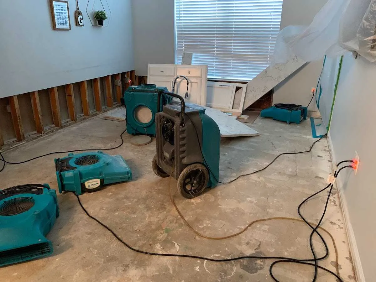 Dehumidifier in flood-cut room for Water Extraction & Removal in Bernards